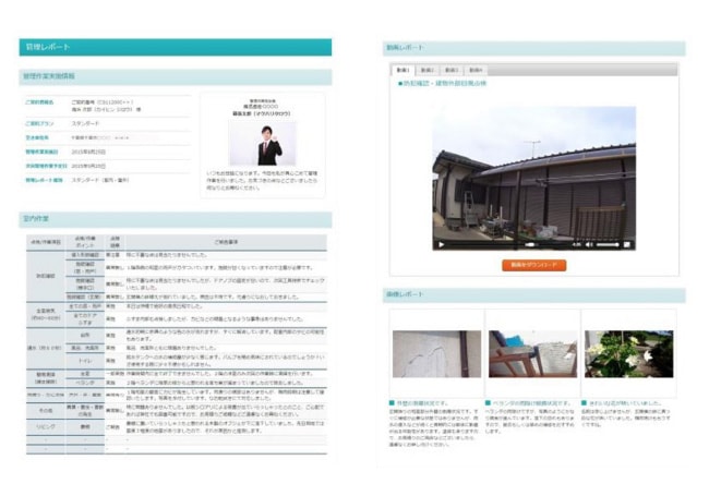 管理レポート画面